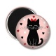 Magnet's - chat noir- cabochon verre ou résine, miroirs
