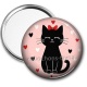 Miroir de poche - chat noir- cabochon verre ou résine, miroirs