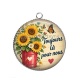 Pendentif Cabochon Argent - toujours la pour nous