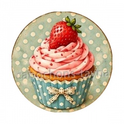 cup cake- cabochon verre ou résine