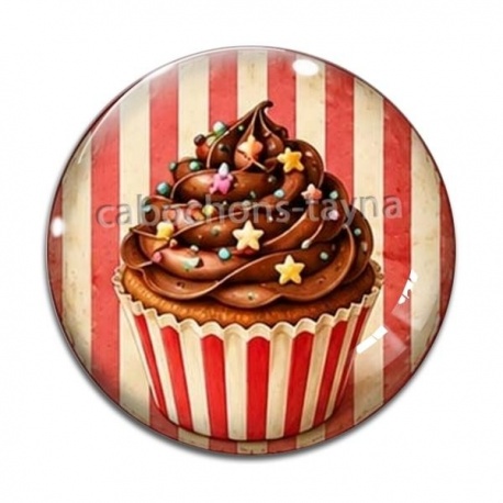 Cabochon Verre - cup cake- cabochon verre ou résine