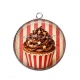 Pendentif Cabochon Argent - cup cake- cabochon verre ou résine