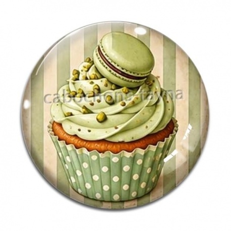 Cabochon Verre - cup cake- cabochon verre ou résine