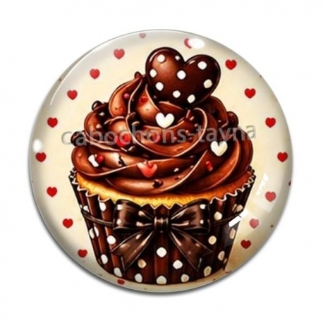 Cabochon Verre - cup cake- cabochon verre ou résine