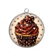 Pendentif Cabochon Argent - cup cake- cabochon verre ou résine