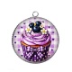 Pendentif Cabochon Argent - cup cake- cabochon verre ou résine