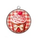 Pendentif Cabochon Argent - cup cake- cabochon verre ou résine