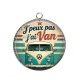 Pendentif Cabochon Argent - j'peux pas j'ai van