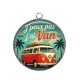 Pendentif Cabochon Argent - j'peux pas j'ai van