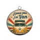 Pendentif Cabochon Argent - j'peux pas j'ai van