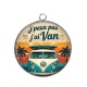 Pendentif Cabochon Argent -  j'peux pas j'ai van