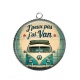 Pendentif Cabochon Argent -  j'peux pas j'ai van