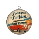 Pendentif Cabochon Argent -  j'peux pas j'ai van