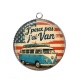 Pendentif Cabochon Argent -  j'peux pas j'ai van