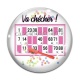 Cabochon Verre - commande rose