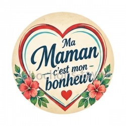 cabochon ma maman c'est mon bonheur- Cabochon en verre Cabochon en résine
