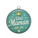 Pendentif Cabochon Argent - cabochon maman- Cabochon en verre Cabochon en résine