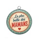 Pendentif Cabochon Argent - cabochon maman- Cabochon en verre Cabochon en résine