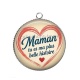 Pendentif Cabochon Argent -  cabochon maman- Cabochon multi tailles