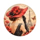 femme de paris- cabochon verre ou résine, miroirs, magnet