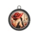 Pendentif Cabochon Argent - femme de paris- maman formidable- cabochon verre ou résine, miroirs, magnet