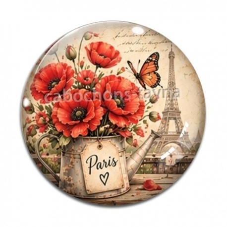Cabochon Verre - cabochon Paris- en verre ou en résine- pendentif