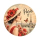 femme de paris- cabochon verre ou résine, miroirs, porte clés