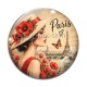 Cabochon Verre - femme de paris- cabochon verre ou résine, miroirs, porte clés