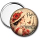 Miroir de poche - femme de paris- cabochon verre ou résine, miroirs, porte clés