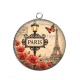 Pendentif Cabochon Argent - Paris tour Eiffel- cabochon en verre ou en résine- pendentif