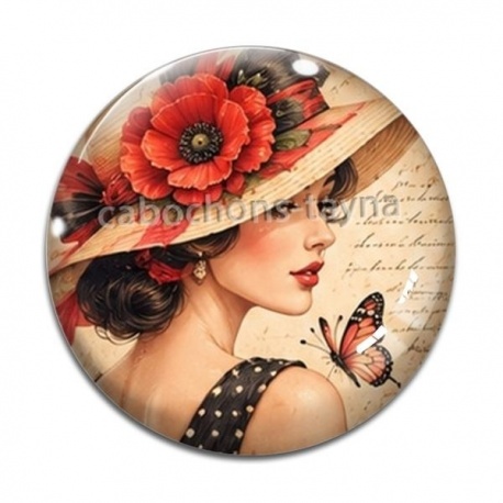 Cabochon Verre - femme de paris