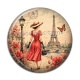 Cabochon Résine - femme Paris tour Eiffel