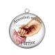 Pendentif Cabochon Argent - attention mamie j'arrive