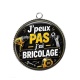Pendentif Cabochon Argent - cabochon j'peux pas j'ai bricolage