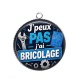Pendentif Cabochon Argent -  j'peux pas j'ai bricolage- Mécanique- cabochon en verre ou en résine- pendentif