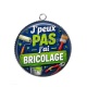 Pendentif Cabochon Argent - j'peux pas j'ai bricolage- peinture