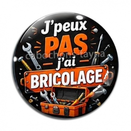 Cabochon Verre - j'peux pas j'ai bricolage- cabochon en verre ou en résine- pendentif