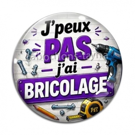 Cabochon Verre -  j'peux pas j'ai bricolage
