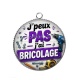 Pendentif Cabochon Argent -  j'peux pas j'ai bricolage