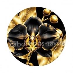 fleur orchidée noire et dorée