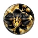 Cabochon Résine - fleur orchidée noire et dorée