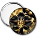 Miroir de poche - fleur orchidée noire et dorée