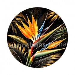 fleur exotique- cabochon en verre ou en résine- pendentif