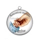 Pendentif Cabochon Argent - attention mamie j'arrive