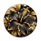 Cabochon Verre - fleur exotique noire et dorée- cabochon verre ou résine, miroirs, magnet
