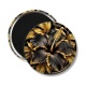 Magnet's - fleur exotique noire et dorée- cabochon verre ou résine, miroirs, magnet