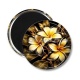 Magnet's - fleur exotique noire et dorée- cabochon verre ou résine, miroirs, porte clés