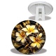 Trépied - fleur exotique noire et dorée- cabochon verre ou résine, miroirs, porte clés