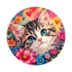 Chaton tigrer- cabochon verre ou résine, pendentif