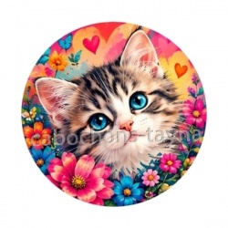Chaton tigrer- cabochon verre ou résine, pendentif